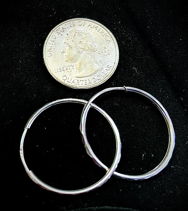 14k White Gold Hoop Earrings