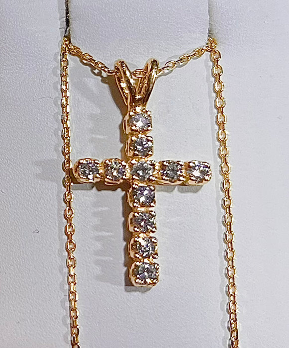 *Diamond Cross Wrapped in 14k Real Gold