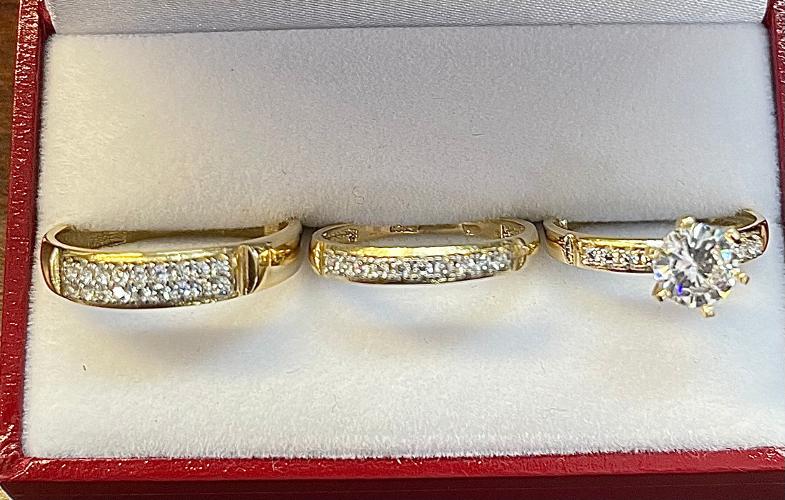 “Royal” Wedding Ring Set (REAL 14k Gold)