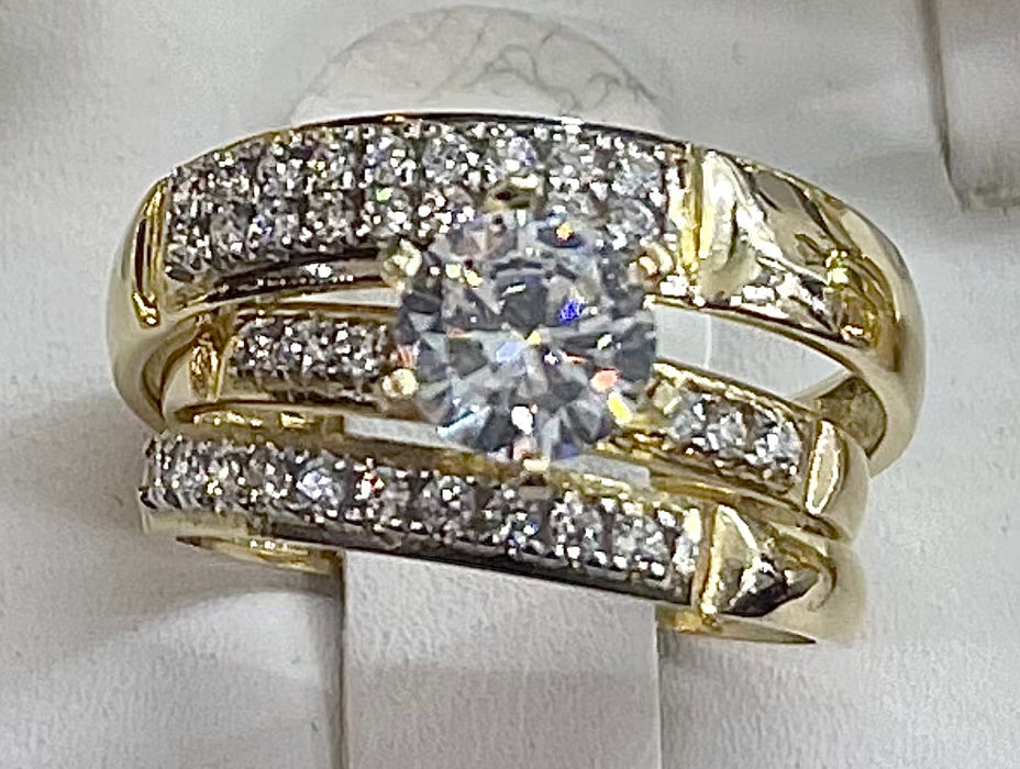 “Royal” Wedding Ring Set (REAL 14k Gold)