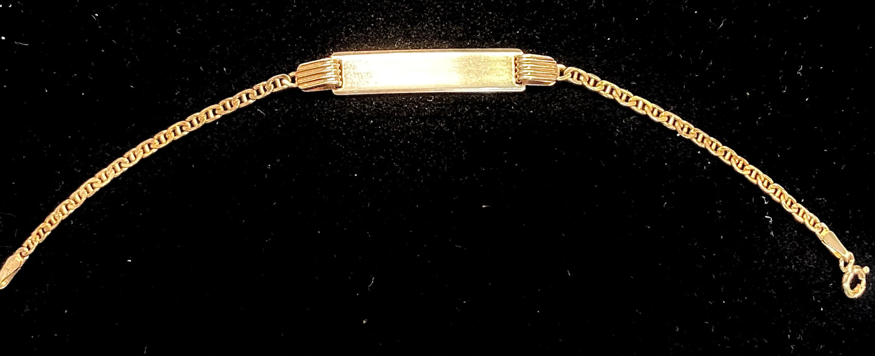 14k Gold Mariner Bracelet w/ Engravable Plaque