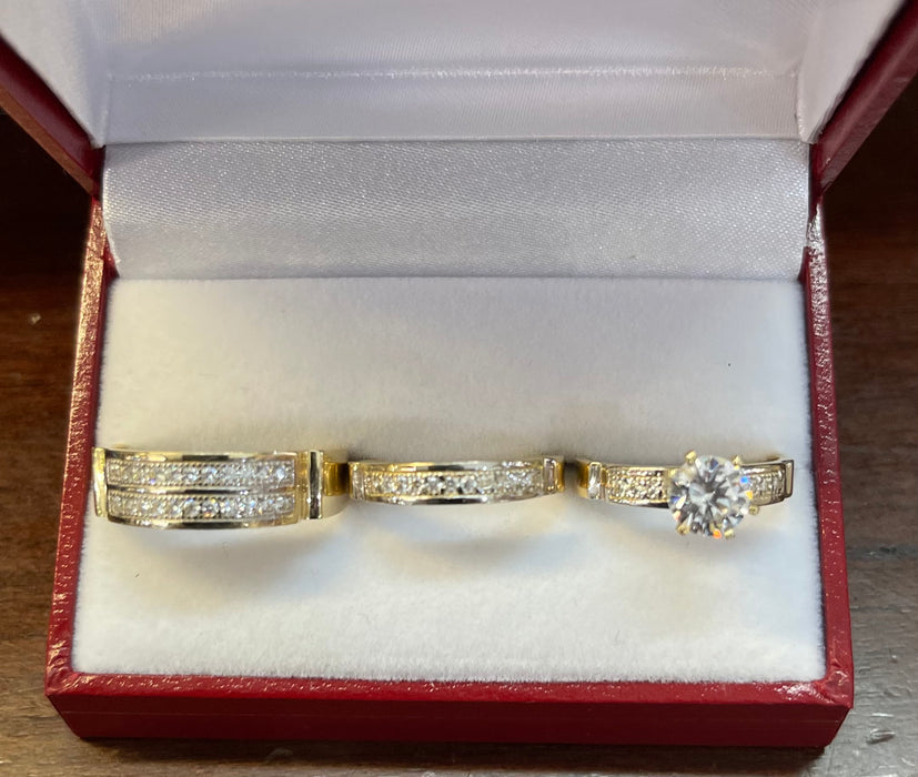 “Eternal Love” Wedding Ring Set (REAL 14k Gold)