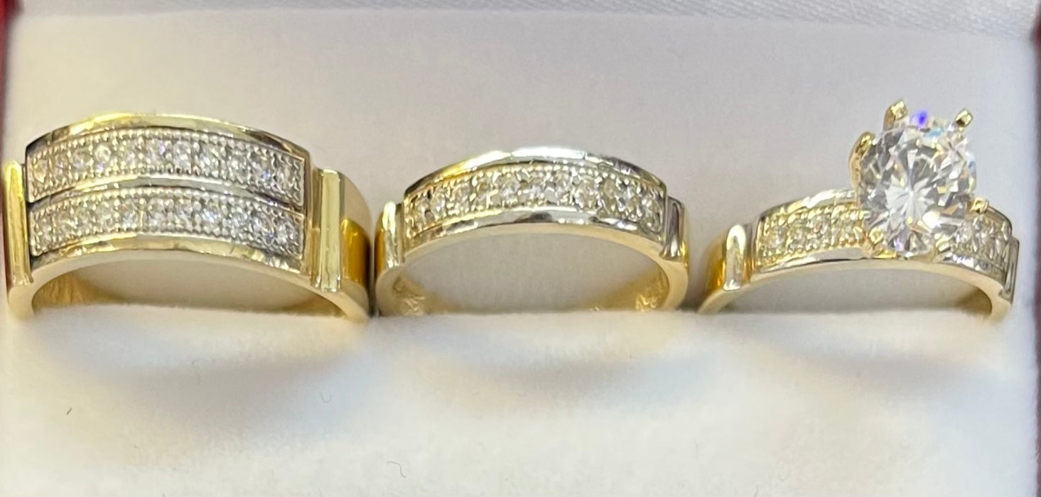 “Eternal Love” Wedding Ring Set (REAL 14k Gold)