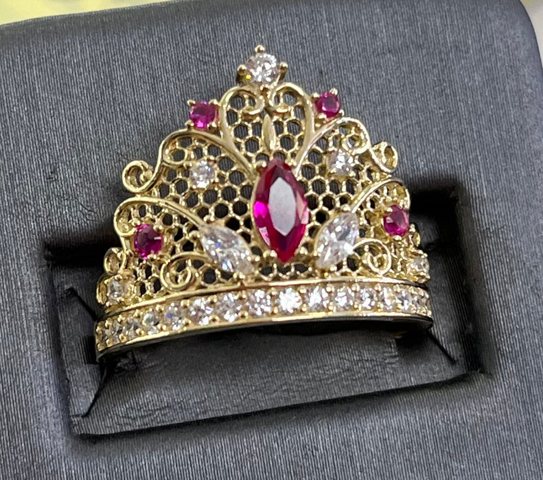 Tiara Fit for a Queen 14k Real Gold Ring