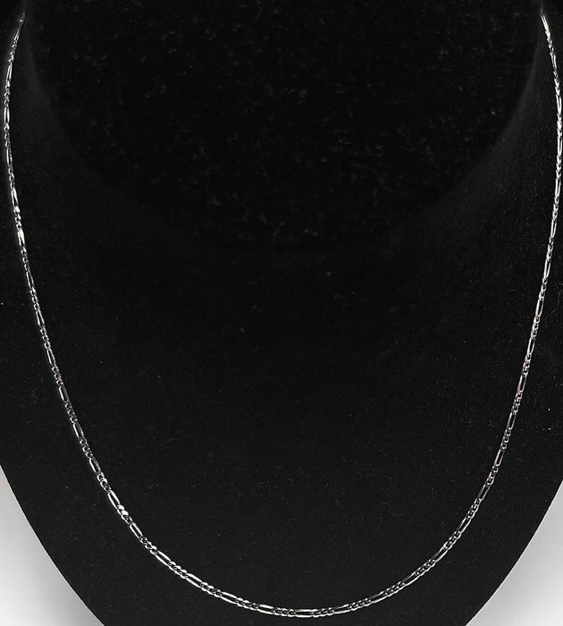 18” White Gold 14k Figaro Necklace