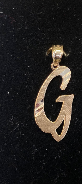 “G” Letter Pendant in 14k Gold