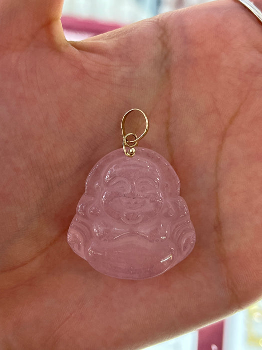 Buddha Pendant Jade w/ 14k Real Gold Pendant