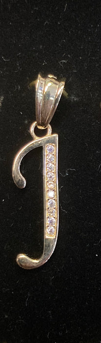 “J” Letter Pendant in 14k Gold