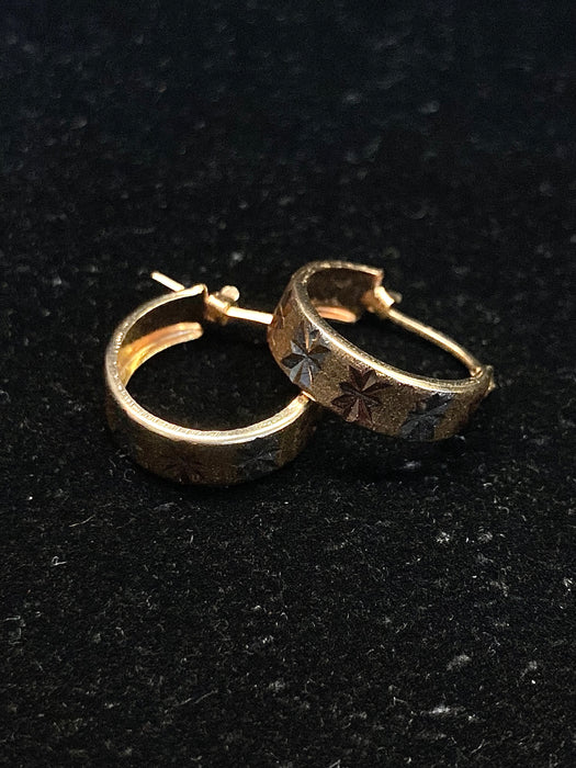 14k Gold “Starry Night” Huggie Earrings