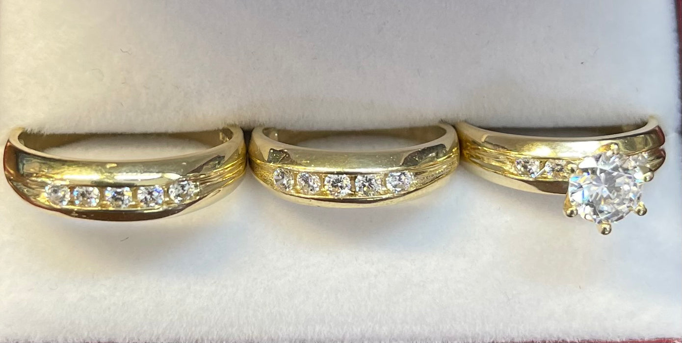 “Unconditional” Wedding Ring Set (REAL 14k Gold)