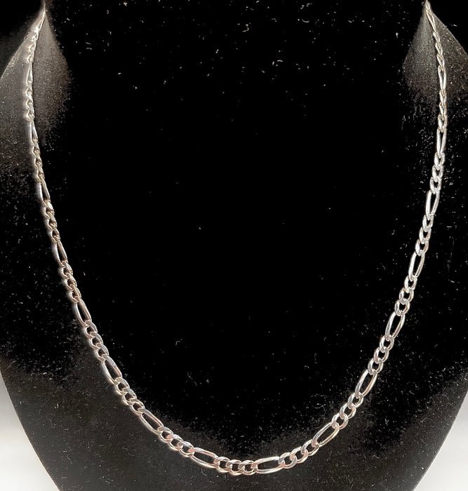 22” Figaro Silver Chain (Italian .925)