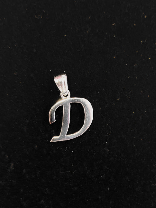 “D” Letter Pendant in Silver