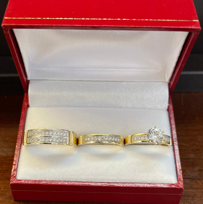 “Eternal Love” Wedding Ring Set (REAL 14k Gold)