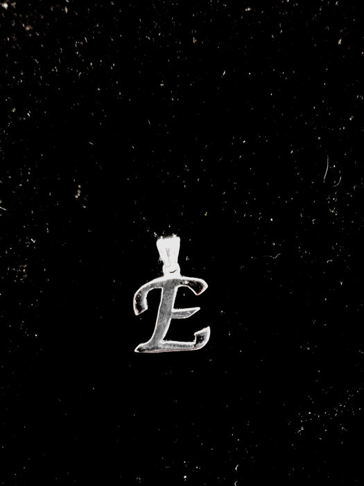 “E” Letter Pendant in Silver