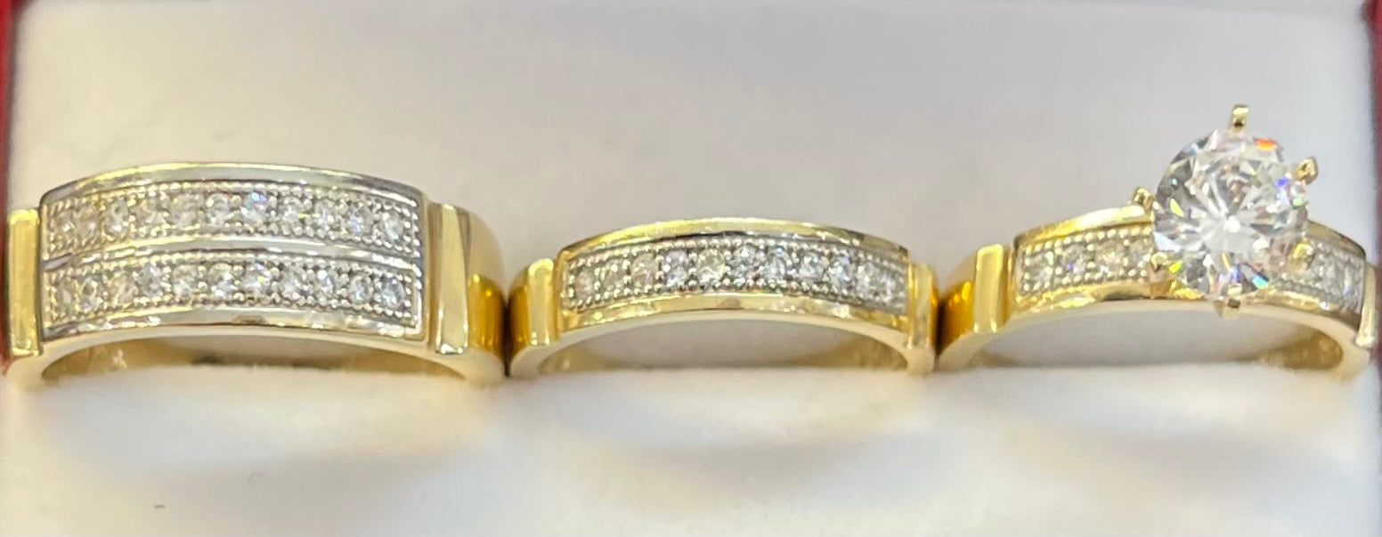 “Eternal Love” Wedding Ring Set (REAL 14k Gold)