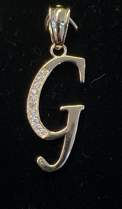 “G” Letter Pendant in 14k Gold