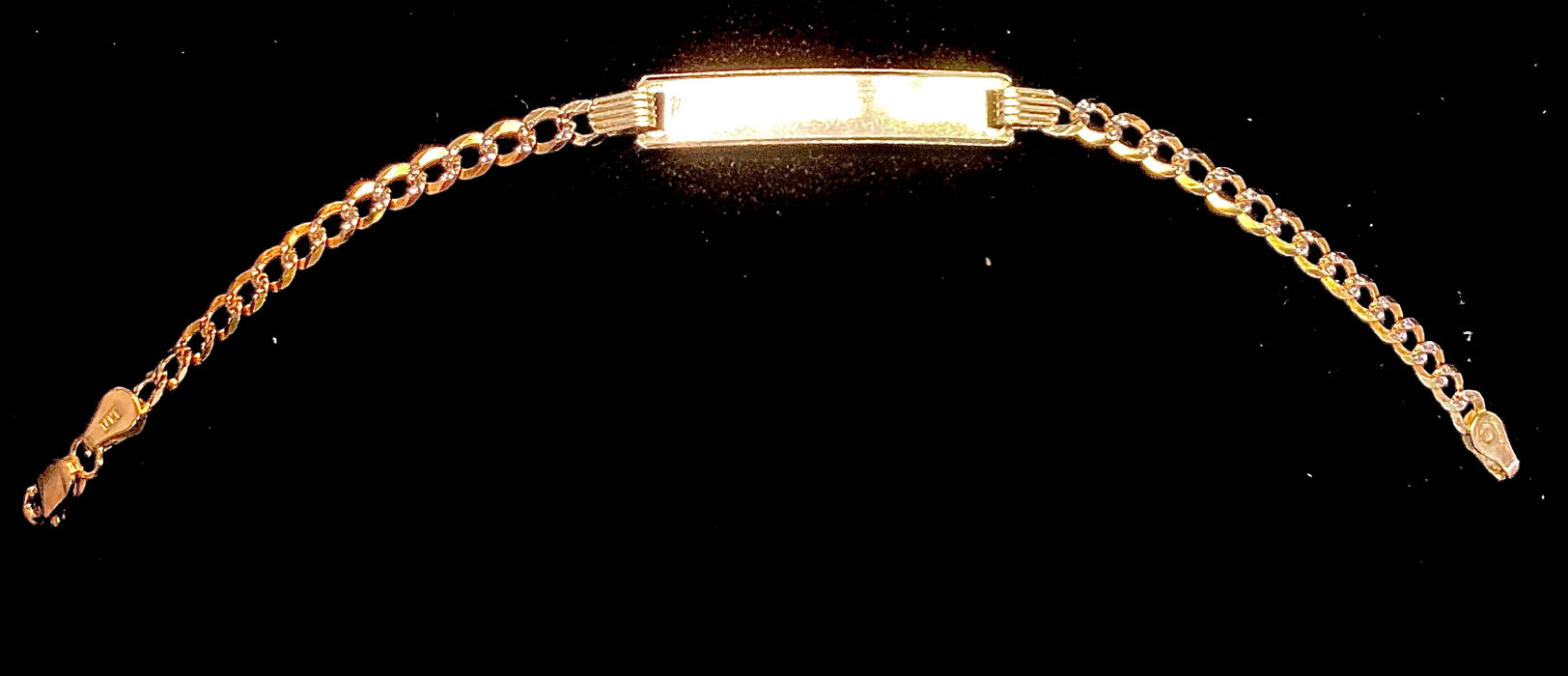 14k Gold Diamond Cut Cuban Engravable Bracelet