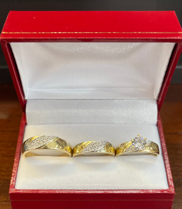 “Connected” Wedding Ring Set (REAL 14k Gold)