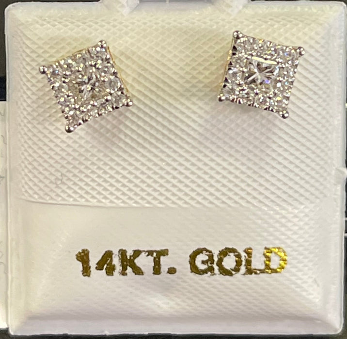 White Gold Diamond Studs (14k Real White Gold & Diamonds)