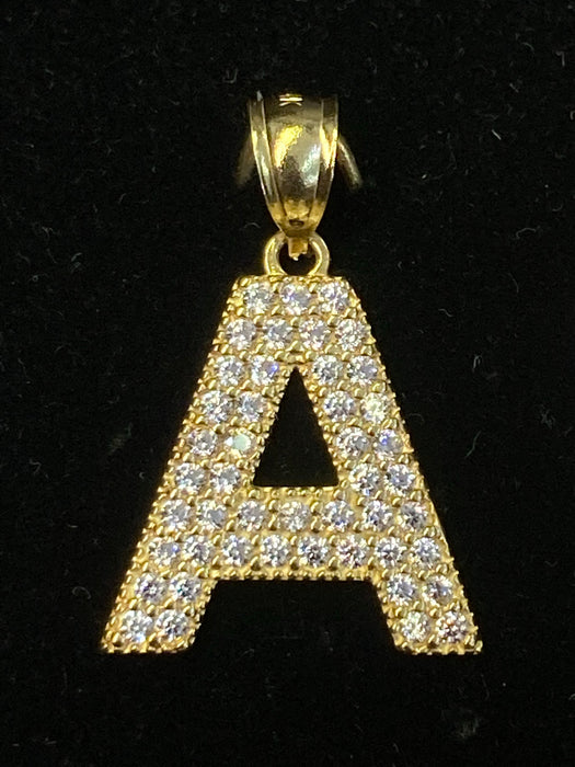 “A” Letter Pendant in 14k Gold