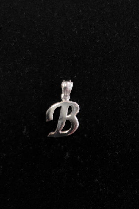 “B” Letter Pendant in Silver