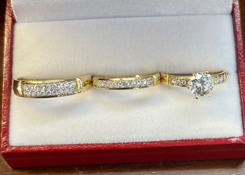 “Royal” Wedding Ring Set (REAL 14k Gold)