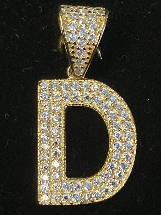 “D” Letter Pendant in 14k Gold