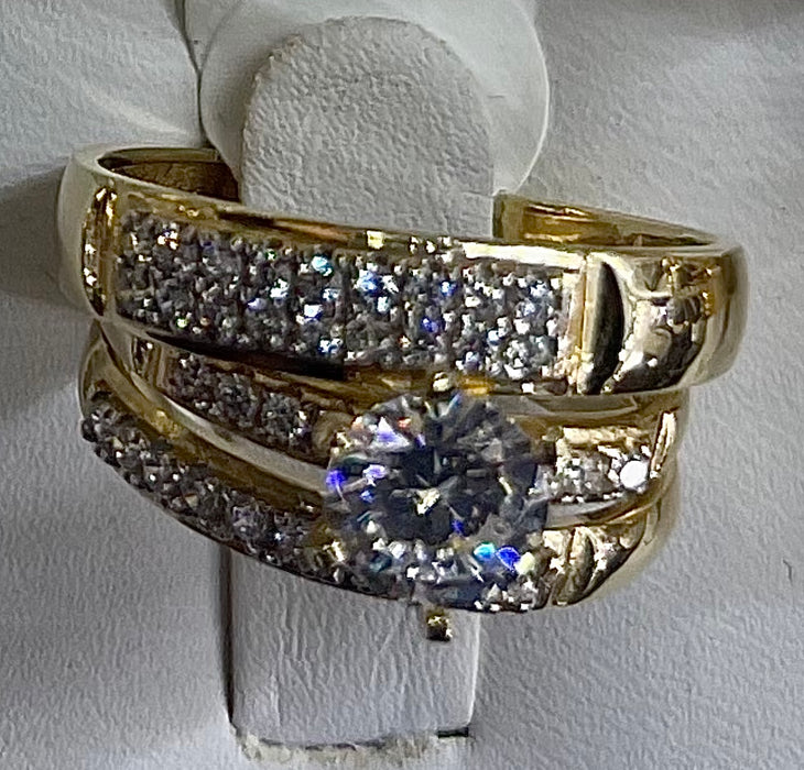 “Royal” Wedding Ring Set (REAL 14k Gold)