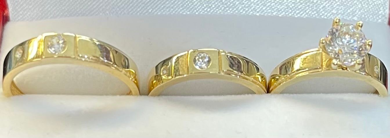 “United as One” Wedding Ring Set (REAL 14k Gold)