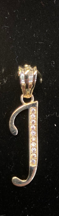 “J” Letter Pendant in 14k Gold