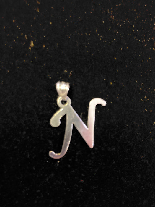 “N” Letter Pendant in Silver