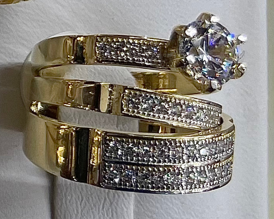 “Eternal Love” Wedding Ring Set (REAL 14k Gold)