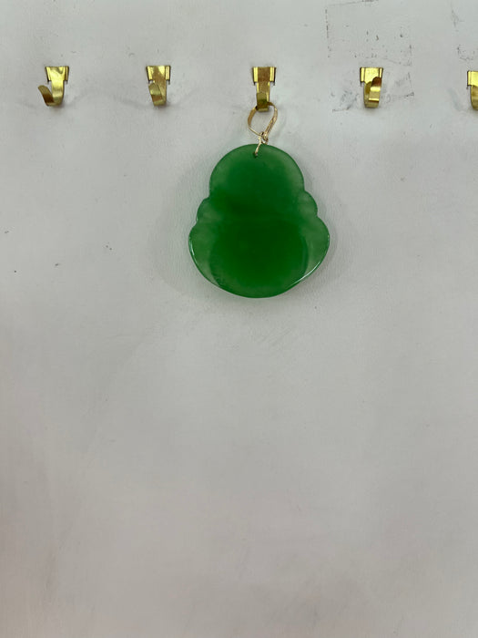 Buddha Pendant Jade w/ 14k Real Gold Pendant