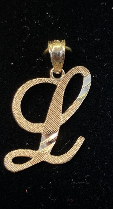 “L” Letter Pendant in 14k Gold