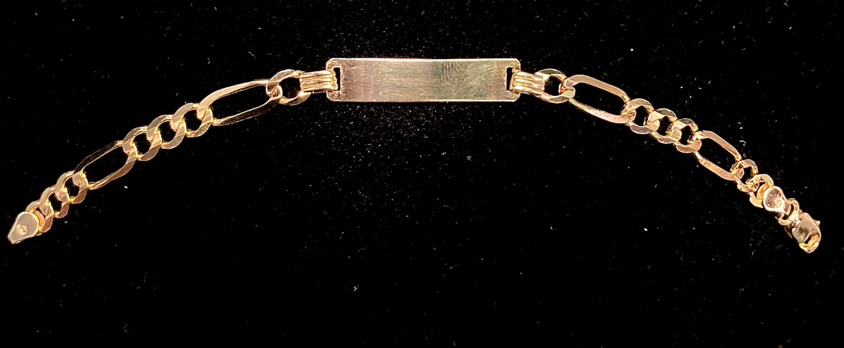 14k Gold Engravable Figaro Bracelet