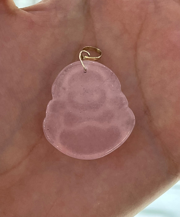 Buddha Pendant Jade w/ 14k Real Gold Pendant