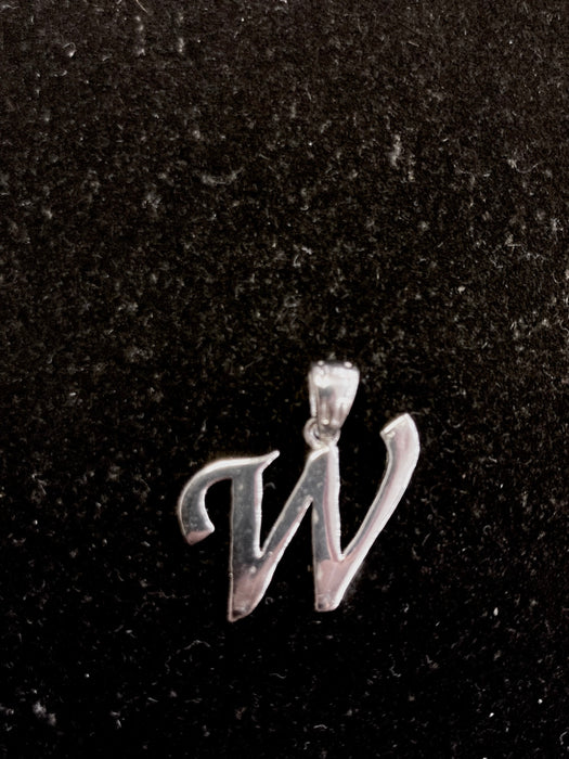 “W” Letter Pendant in Silver