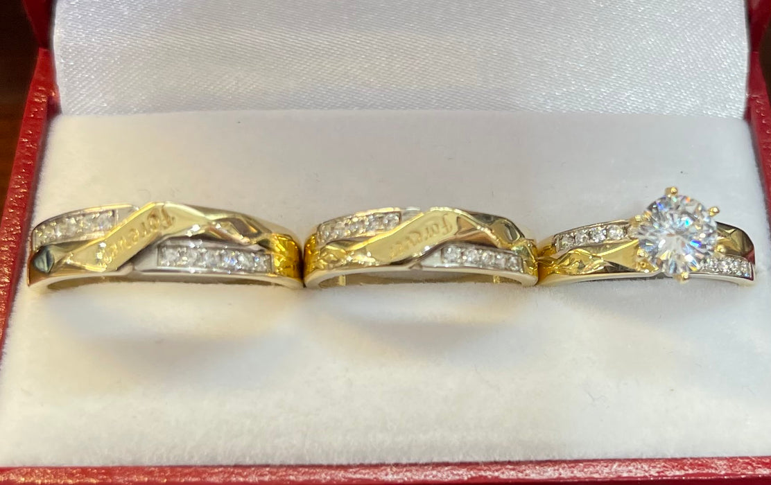 “Bonded Forever” Wedding Ring Set (REAL 14k Gold)