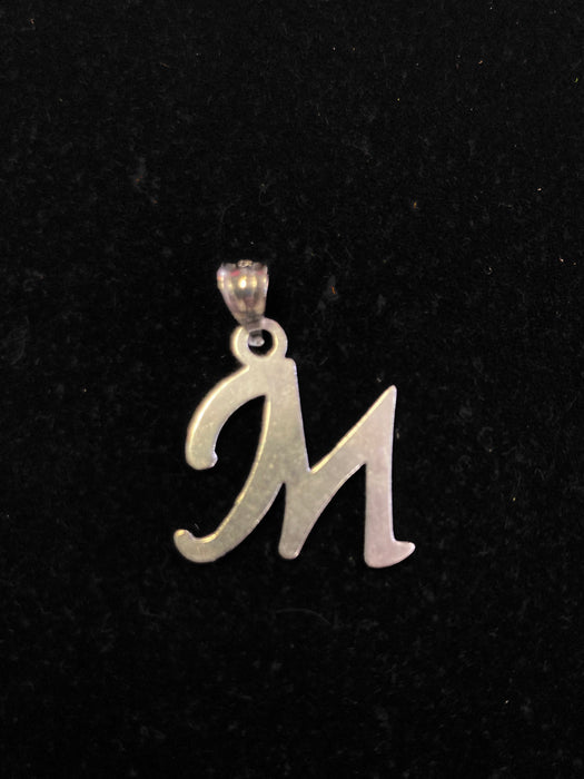 “M” Letter Pendant in Silver