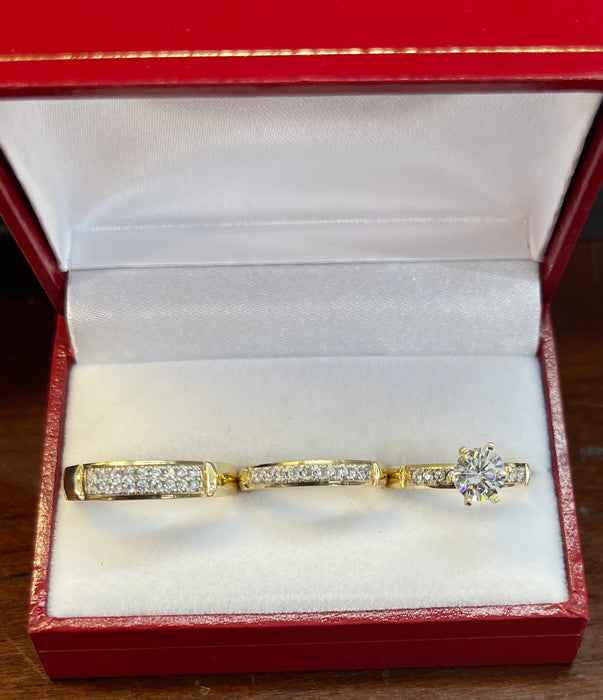 “Royal” Wedding Ring Set (REAL 14k Gold)